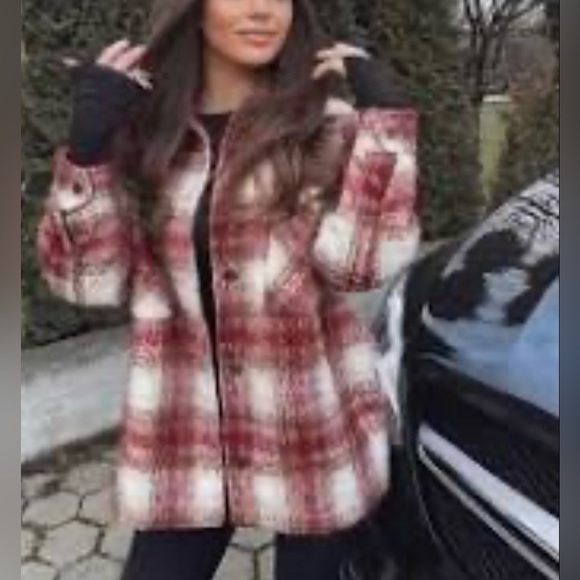 ZARA Plaid Overshirt Shacket Jacket Size L - Picture 4 of 16